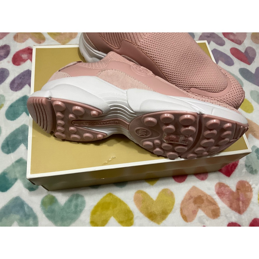 Michael Kors Women Pink Knit Slip On Sneakers Athletic Shoes Size 8.5m - Picture 4 of 4